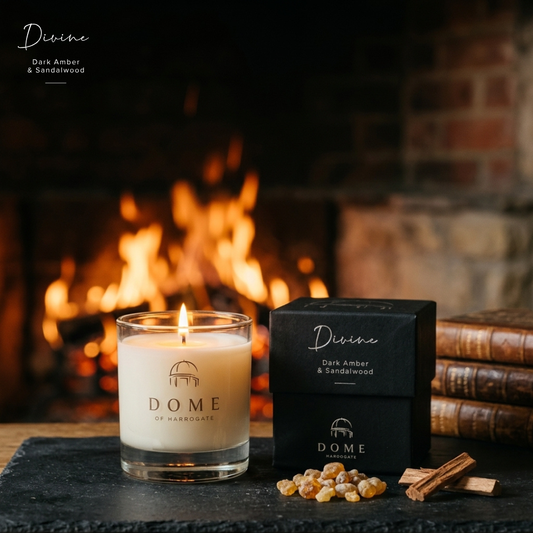 DIVINE  Dark Amber & Sandalwood Mood Candle 30cl/220g